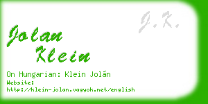 jolan klein business card